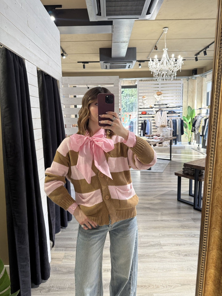 Cardigan in filo a righe con scollo V Tensione IN - GiuGiò | Shop online