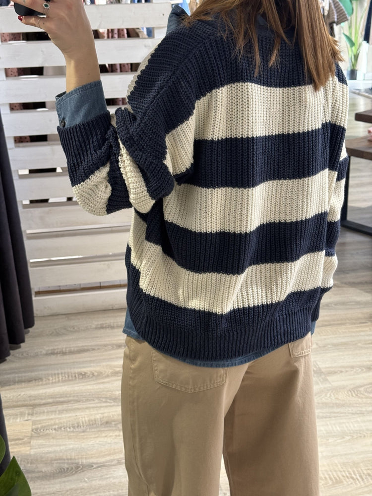 Cardigan in filo a righe Susy Mix - GiuGiò | Shop online