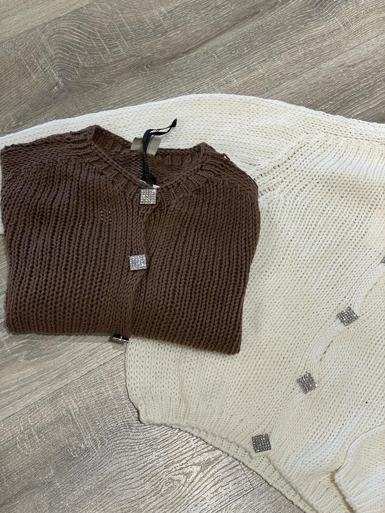 Cardigan in filo bottoni strass MyD - GiuGiò | Shop online
