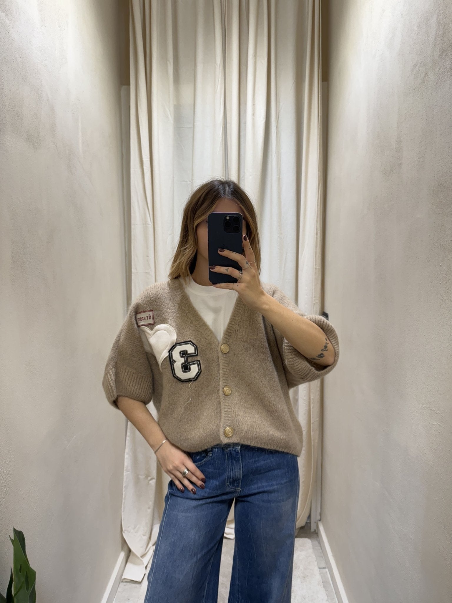 Cardigan manica 3/4 con patch Susy Mix - GiuGiò | Shop online