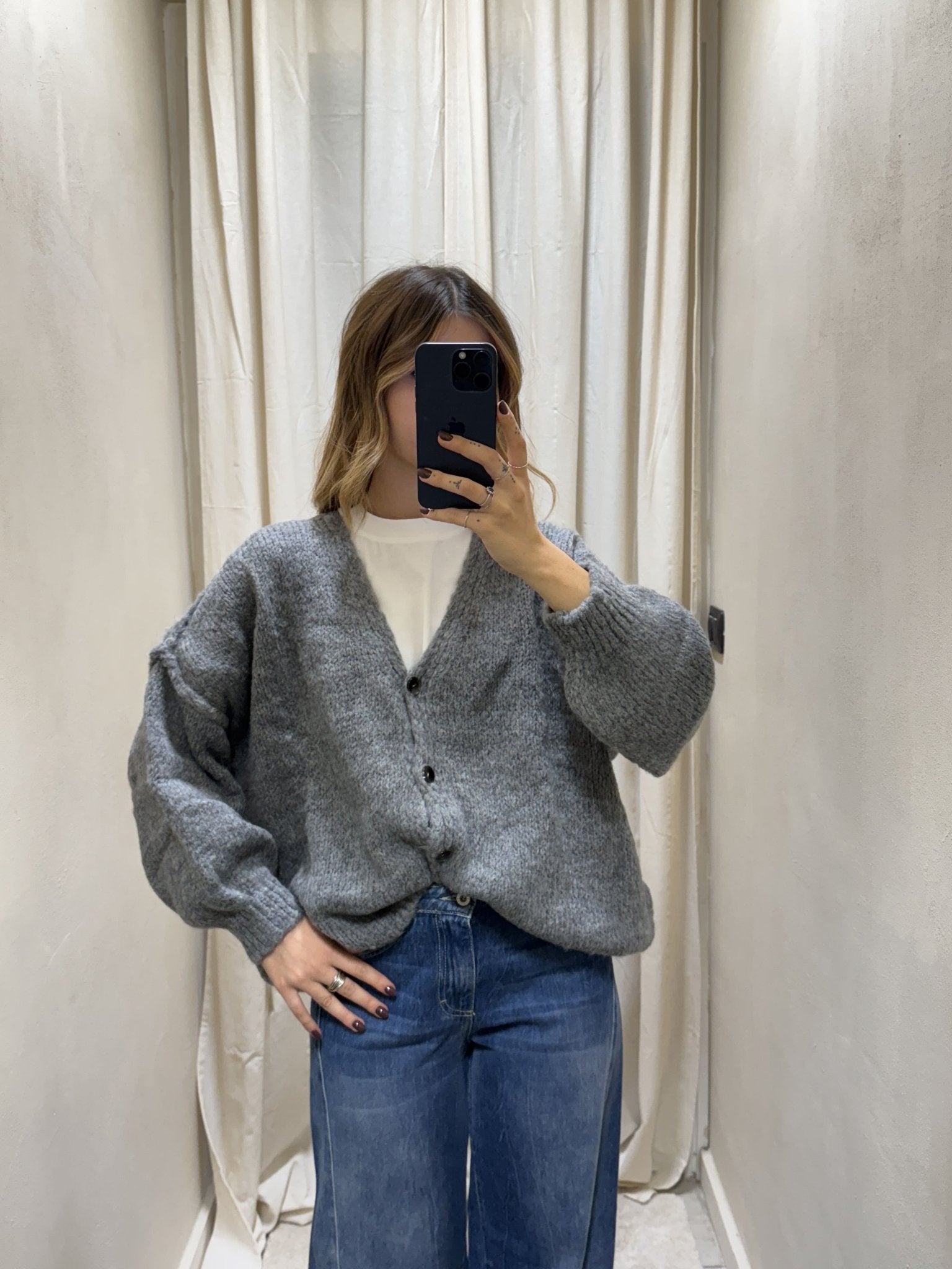 Cardigan over con bottoni misto lana MyD - GiuGiò | Shop online