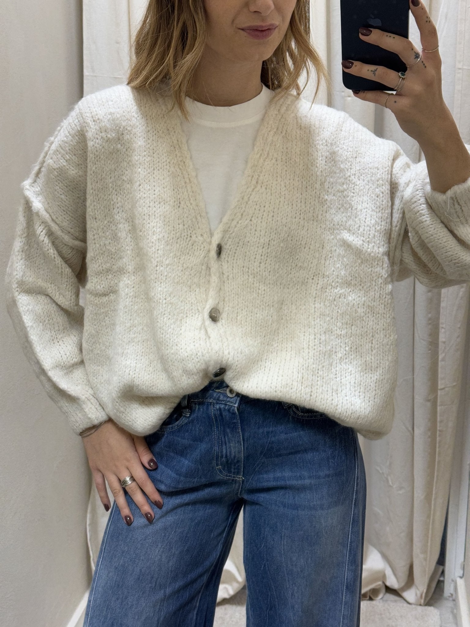 Cardigan over con bottoni misto lana MyD - GiuGiò | Shop online