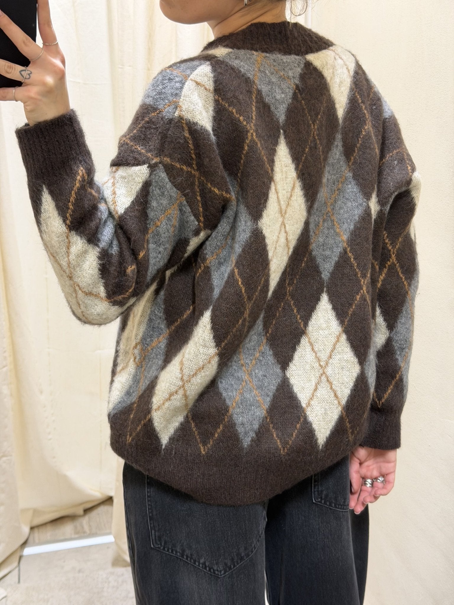 Cardigan over rombi misto lana Tensione In - GiuGiò | Shop online