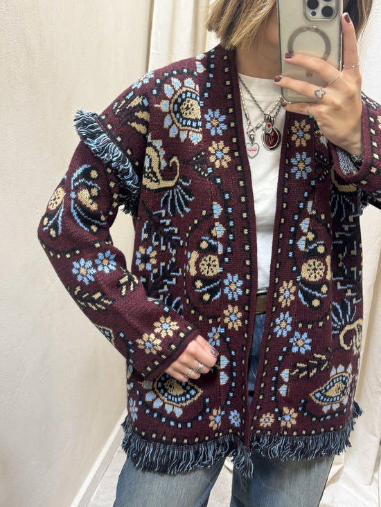 Cardigan stampa paislay misto lana Tensione In - GiuGiò | Shop online