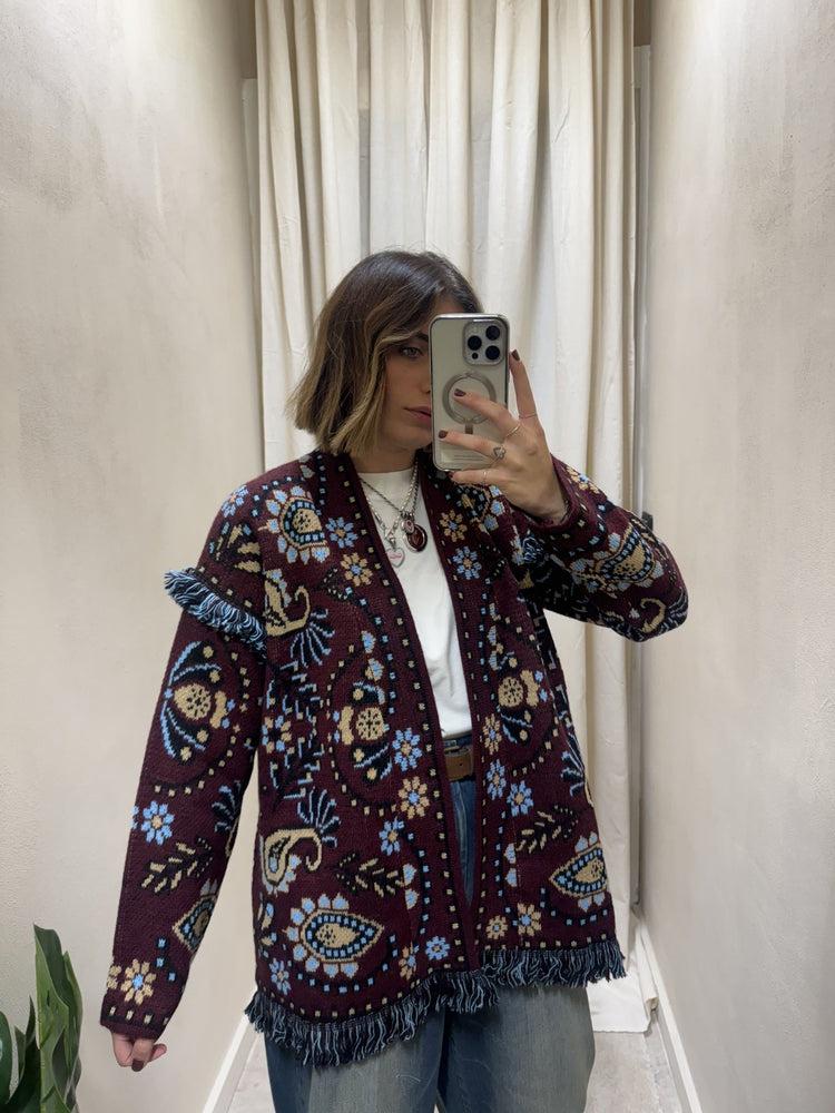 Cardigan stampa paislay misto lana Tensione In - GiuGiò | Shop online