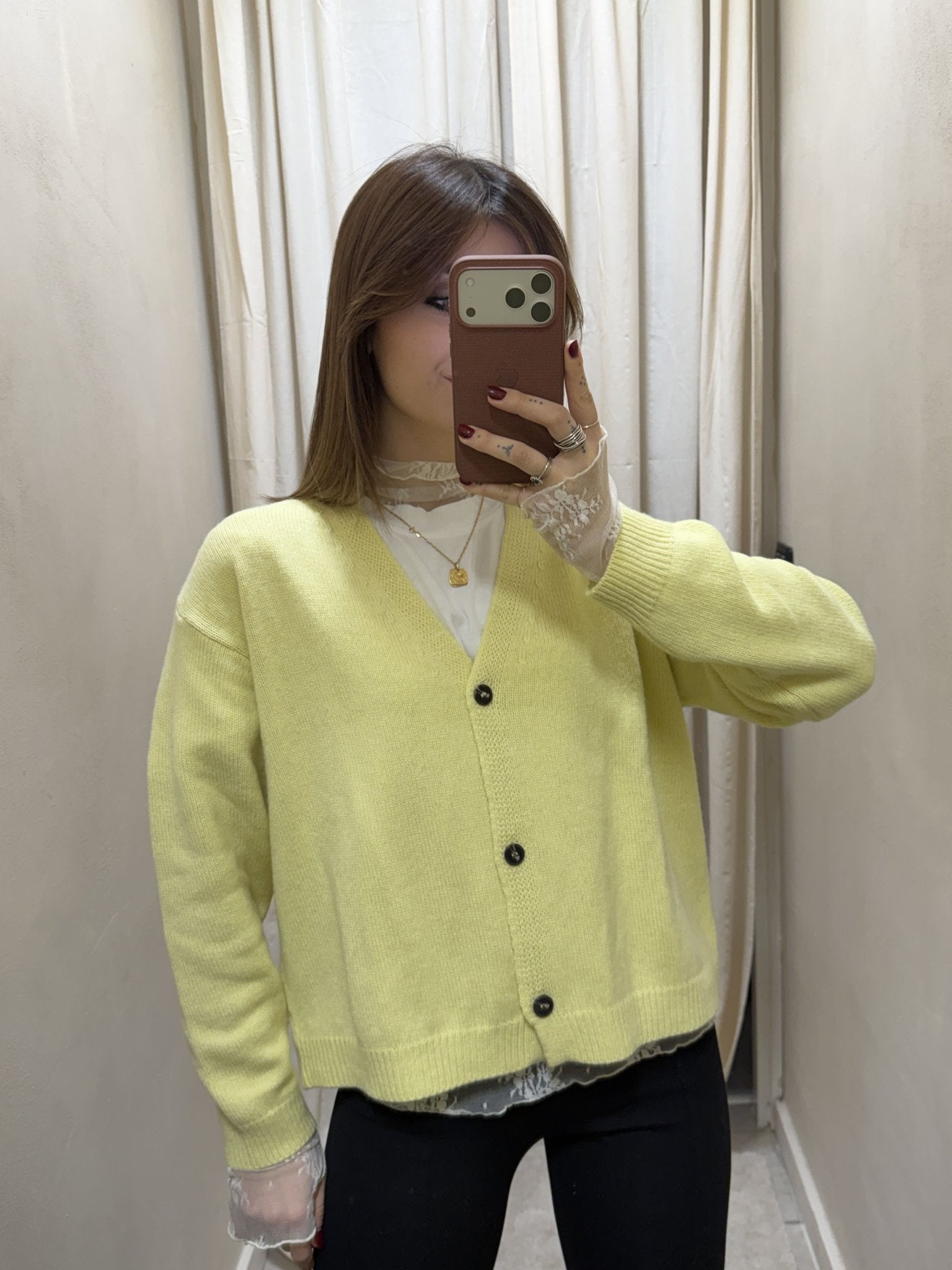 Cardigan tinta unita misto cashmere Tensione In - GiuGiò | Shop online