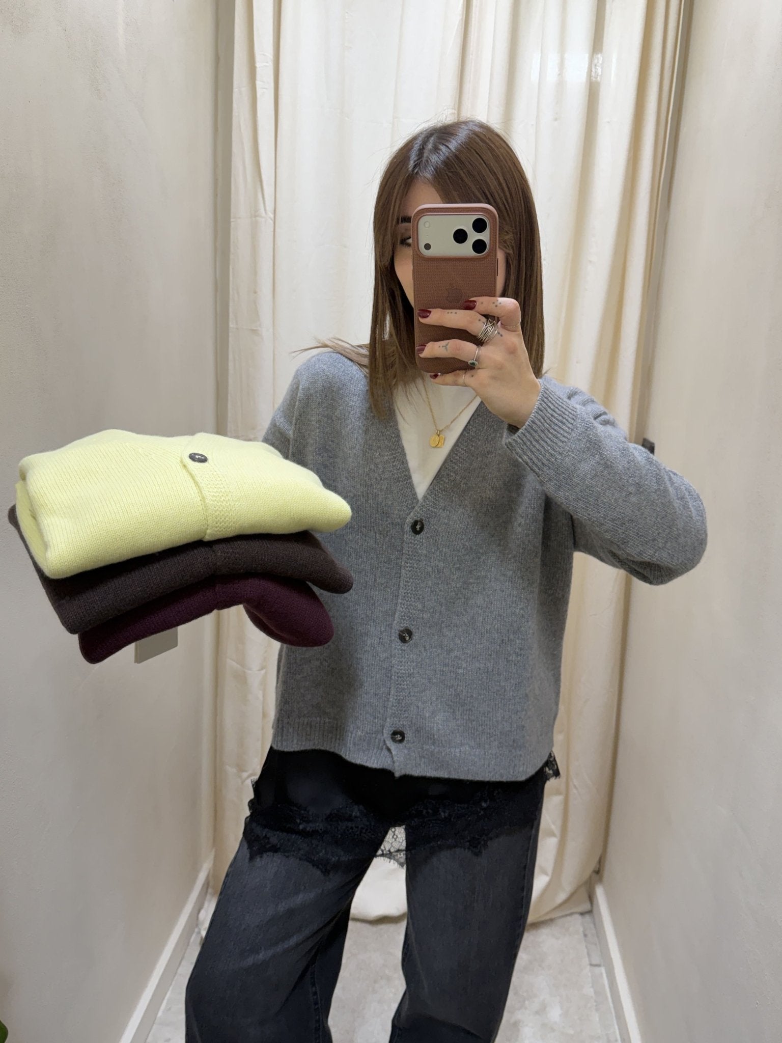 Cardigan tinta unita misto cashmere Tensione In - GiuGiò | Shop online