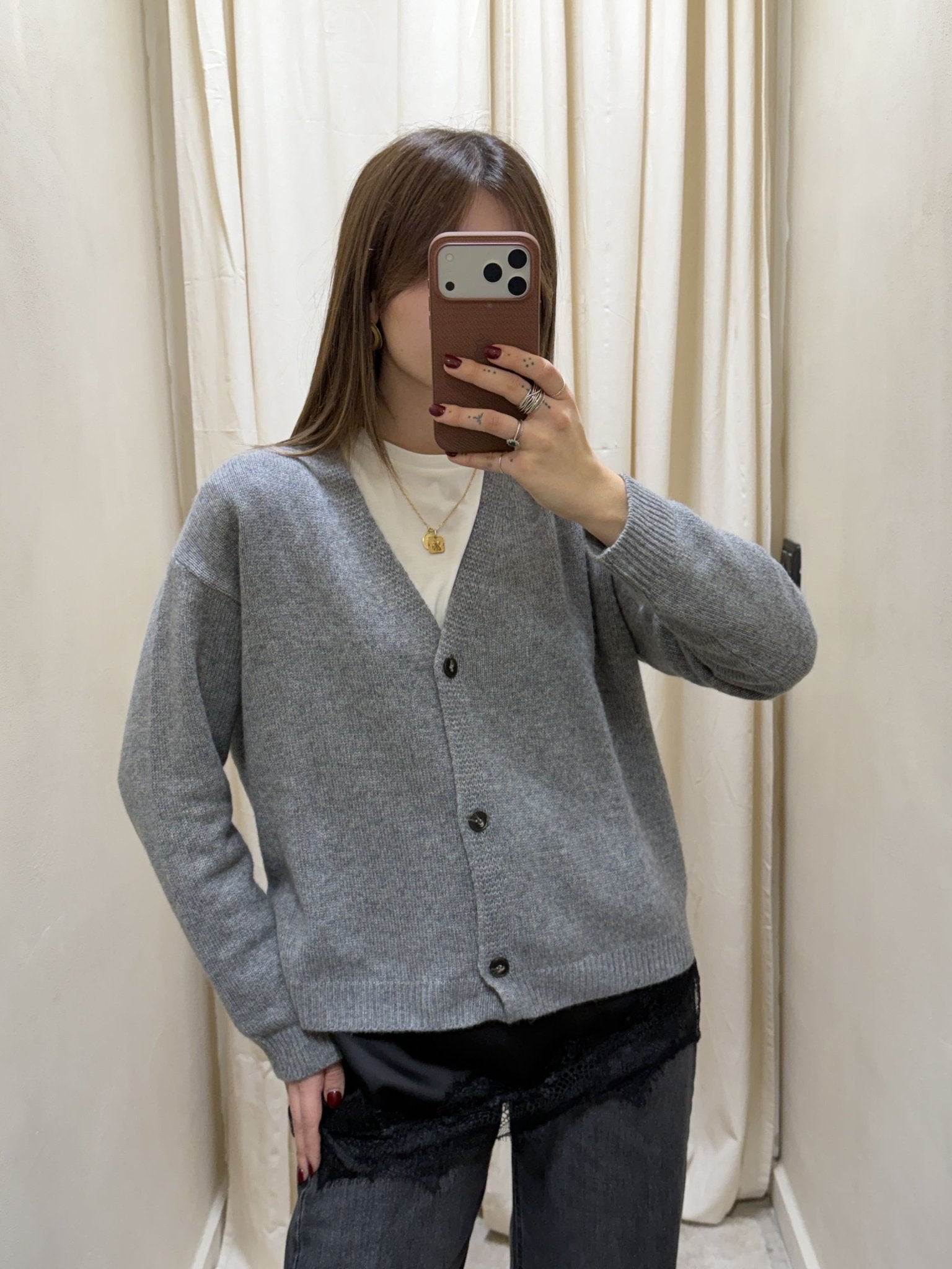 Cardigan tinta unita misto cashmere Tensione In - GiuGiò | Shop online