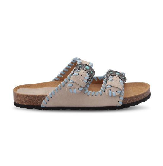 Ciabatta buckle beat suede sky Taji - GiuGiò | Shop online