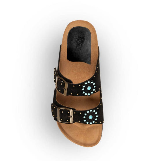 Ciabatta buckle/159 nera in suede Taji - GiuGiò | Shop online