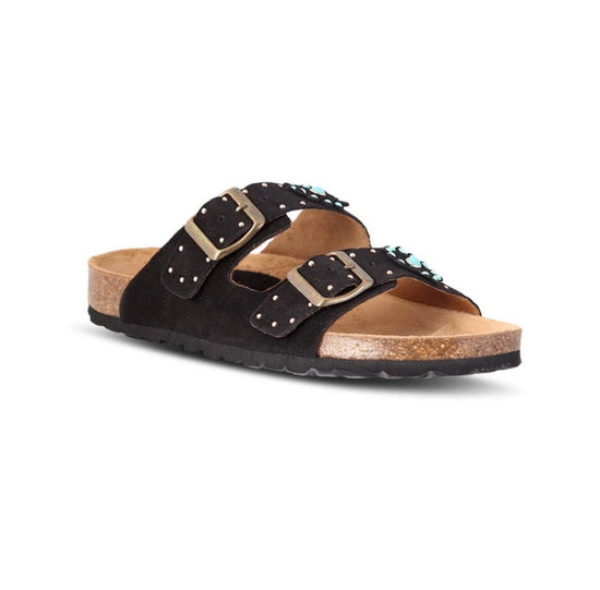 Ciabatta buckle/159 nera in suede Taji - GiuGiò | Shop online