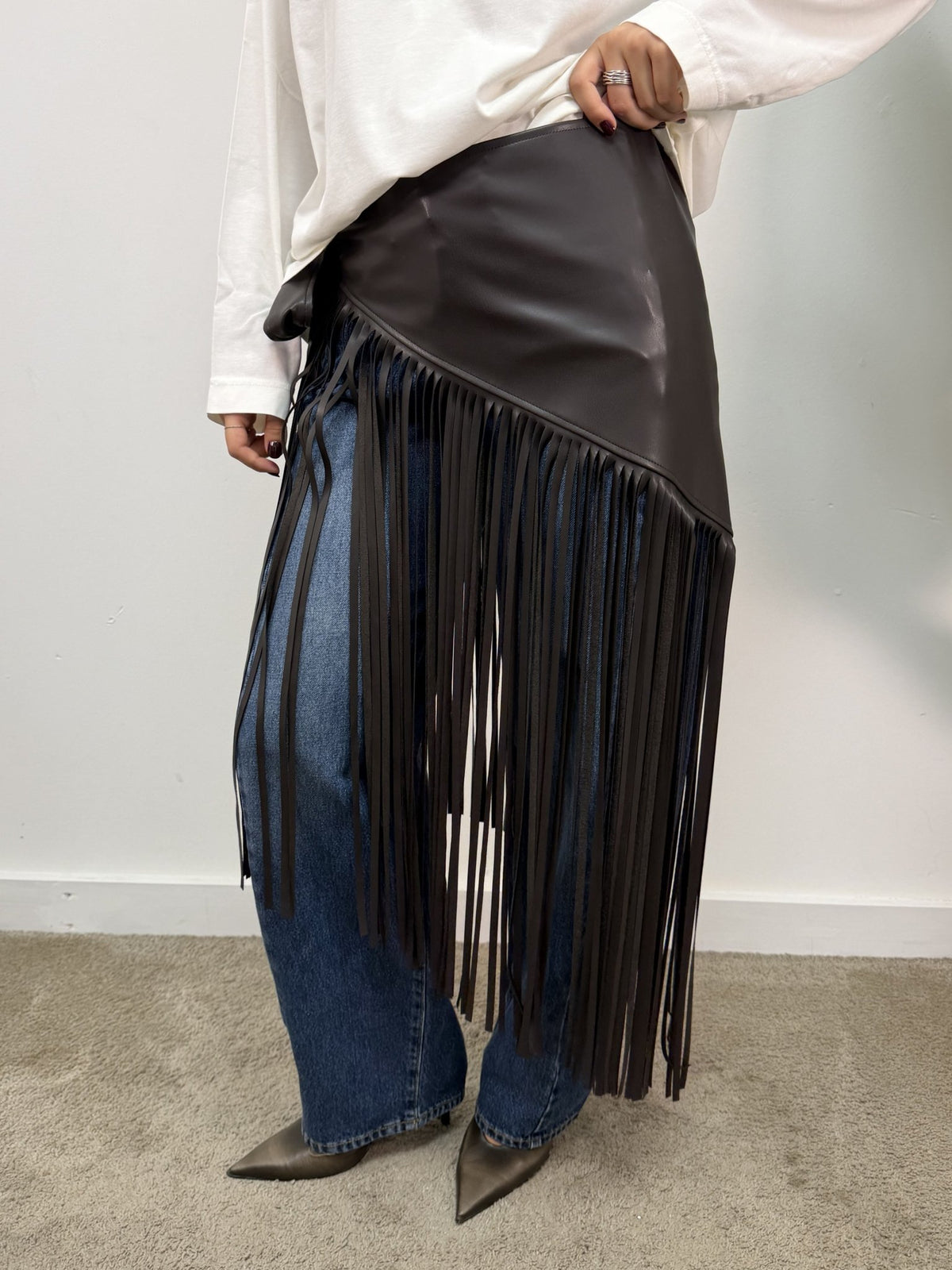 Cintura bandana in ecopelle con frange lunghe HaveOne - GiuGiò | Shop online