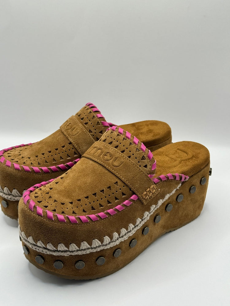 Clog in camoscio con impunture Mou - GiuGiò | Shop online