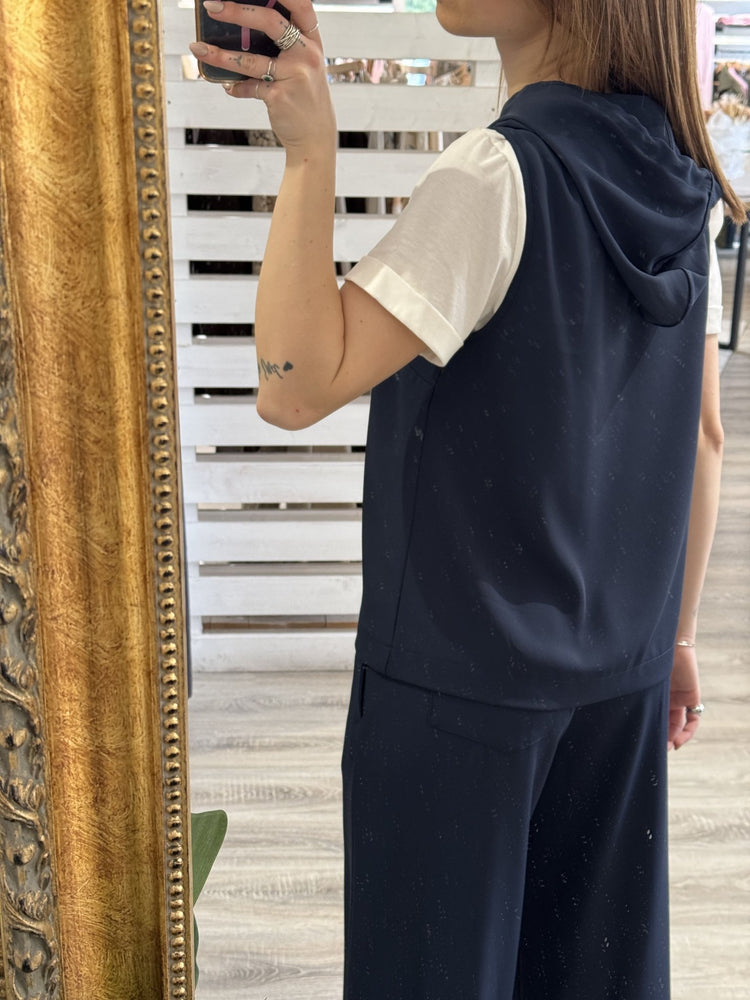Completo blusa con cappuccio e pantalone fluido Susy Mix - GiuGiò | Shop online