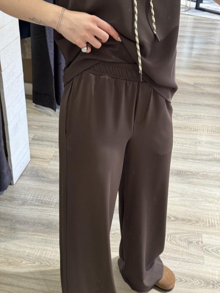 Completo blusa con cappuccio e pantalone fluido Susy Mix - GiuGiò | Shop online