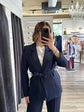 Completo fluido giacca con cintura e pantalone Susy Mix - GiuGiò | Shop online