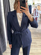 Completo fluido giacca con cintura e pantalone Susy Mix - GiuGiò | Shop online