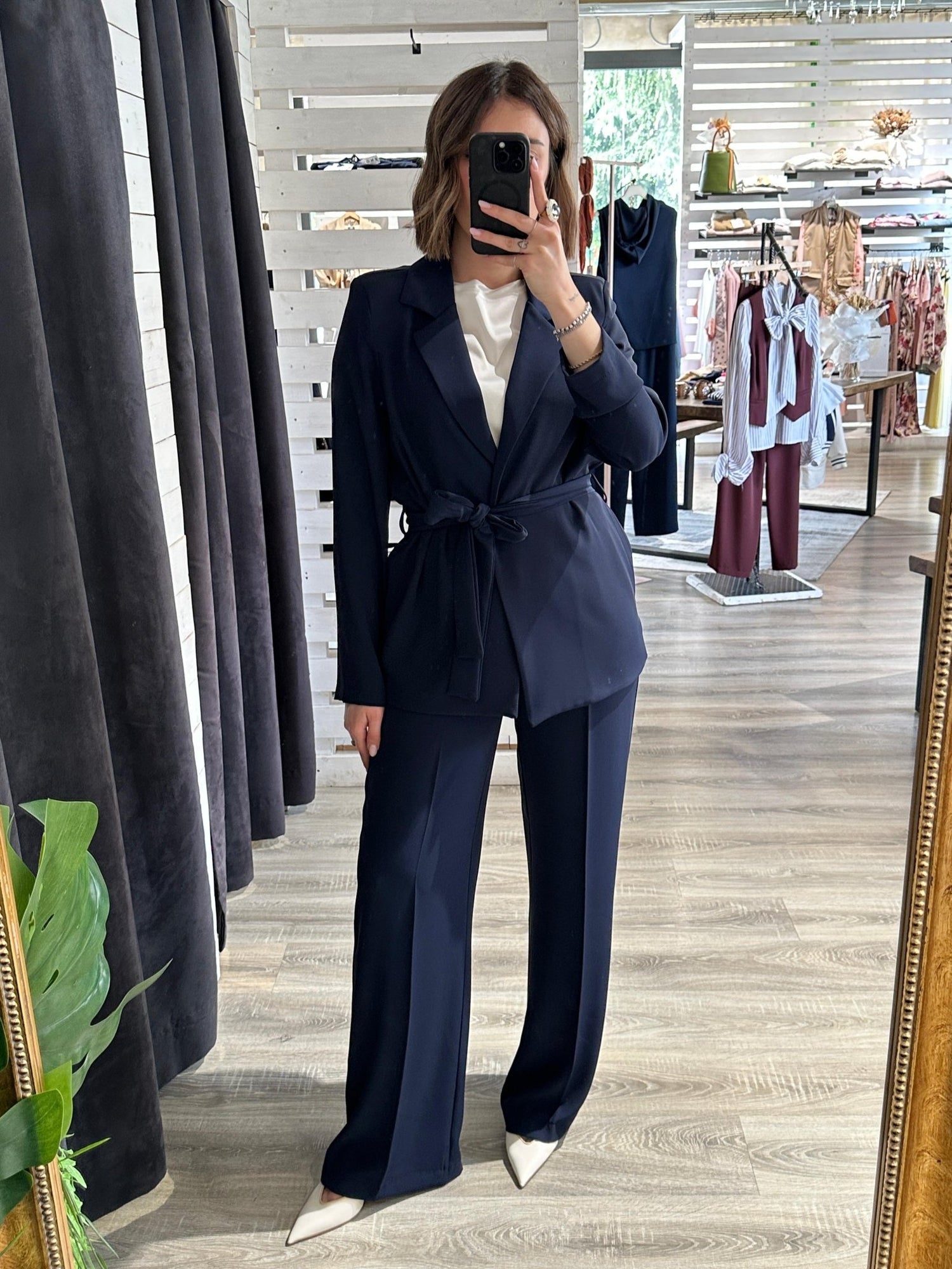 Completo fluido giacca con cintura e pantalone Susy Mix - GiuGiò | Shop online