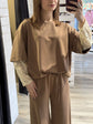 Completo maglia over manica in pizzo e pantalaccio gamba ampia Zahjr - GiuGiò | Shop online