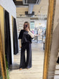 Completo maglia over manica in pizzo e pantalaccio gamba ampia Zahjr - GiuGiò | Shop online