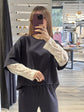 Completo maglia over manica in pizzo e pantalaccio gamba ampia Zahjr - GiuGiò | Shop online