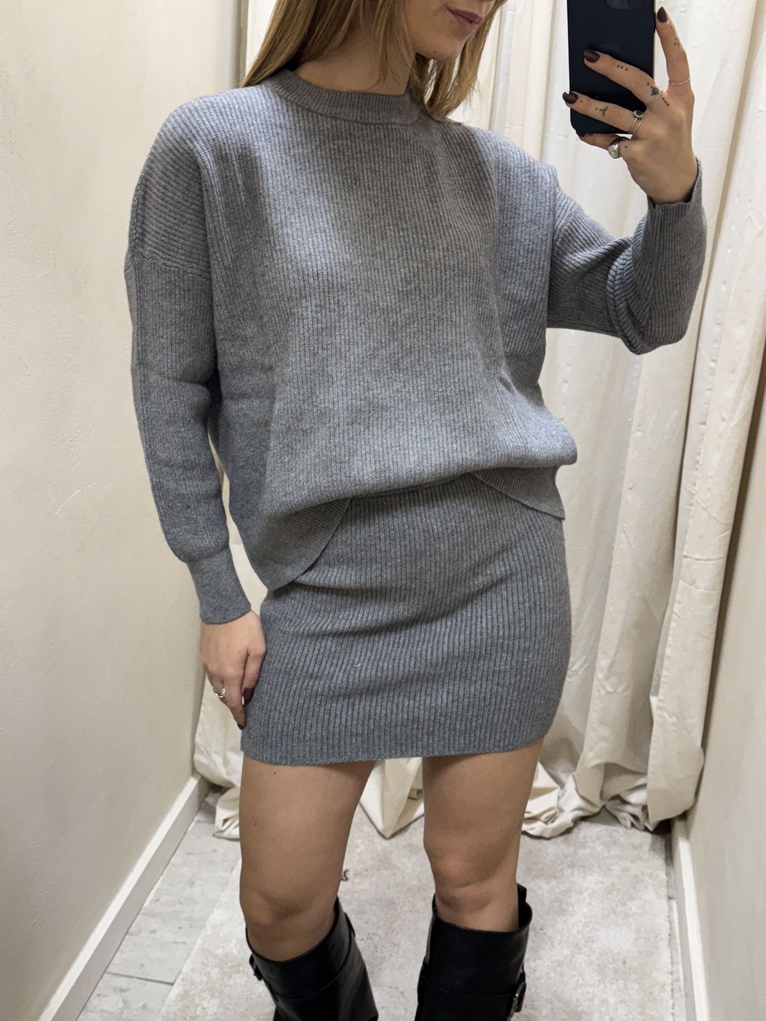 Coord - set maglione e minigonna a costina HaveOne - GiuGiò | Shop online
