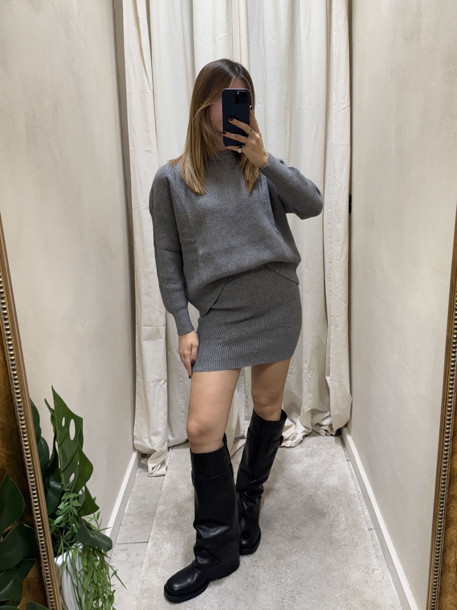 Coord - set maglione e minigonna a costina HaveOne - GiuGiò | Shop online