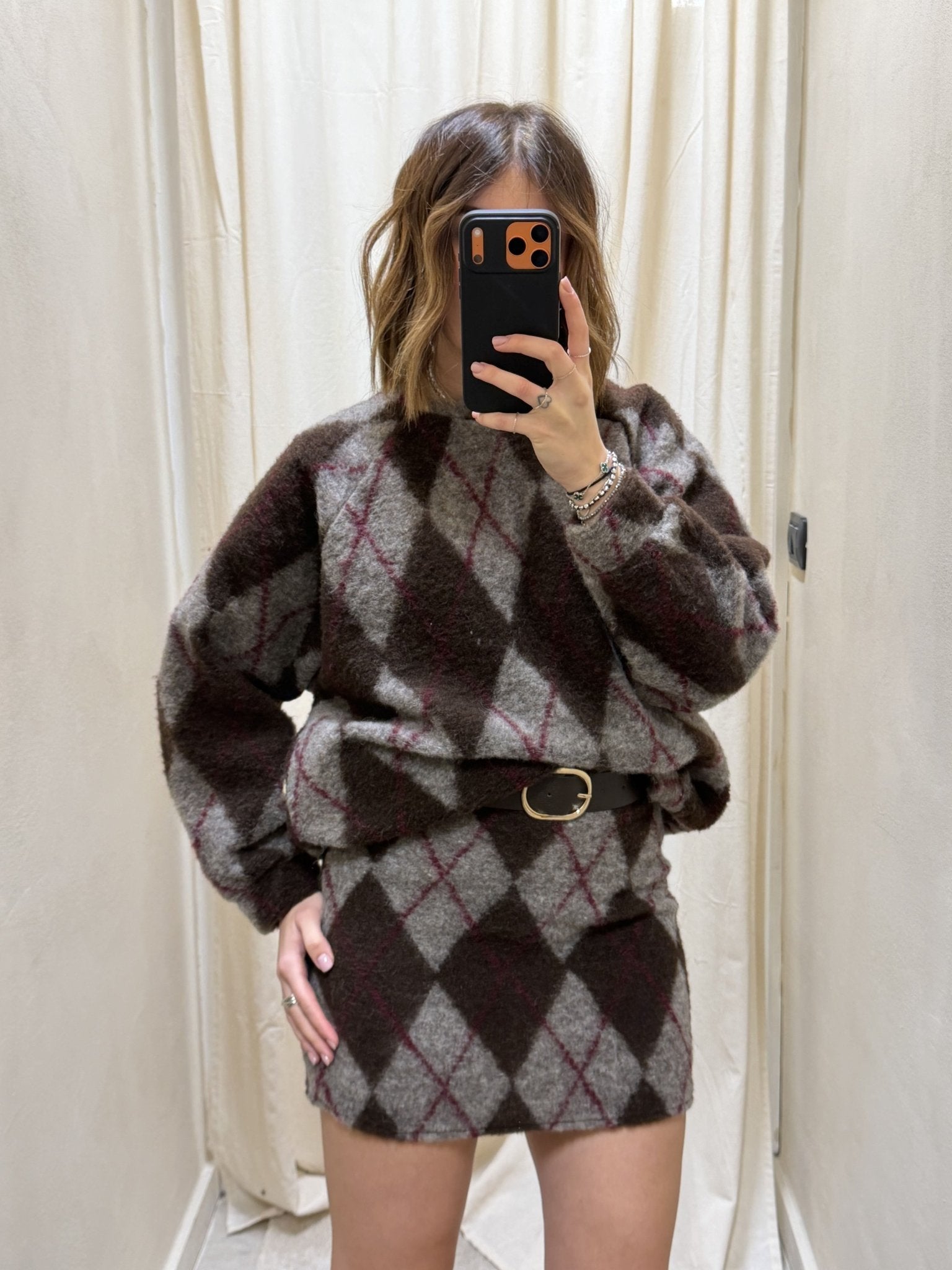 Coord - set maxi rombi lana cotta MyD - GiuGiò | Shop online