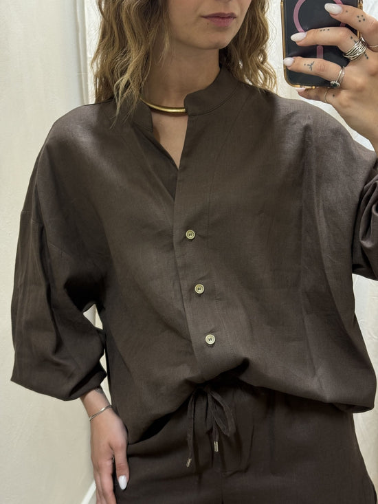Coordinato camicia + pantaloncino in lino e viscosa Tensione In - GiuGiò | Shop online