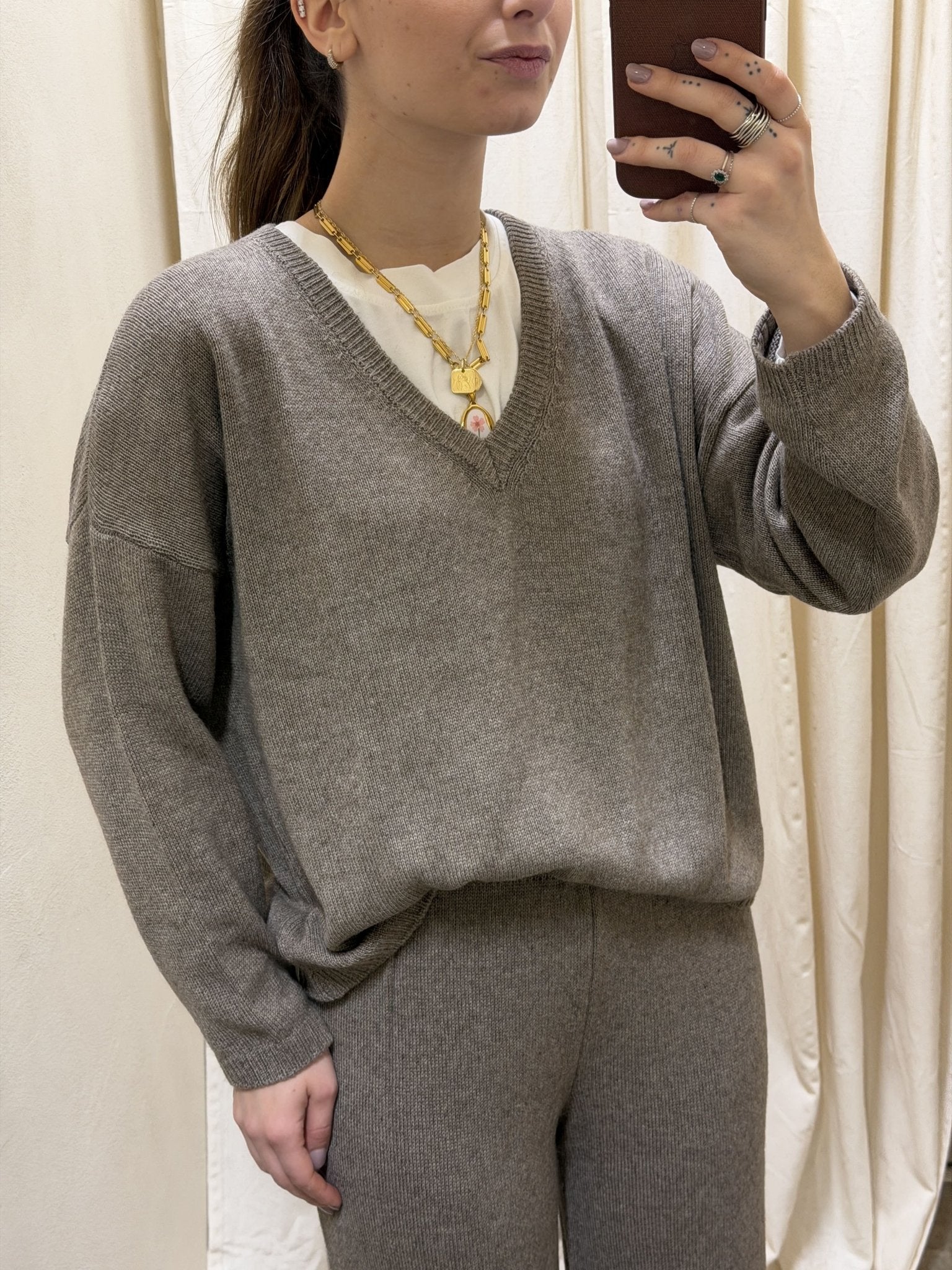 Coordinato in maglia scollo V MyD - GiuGiò | Shop online