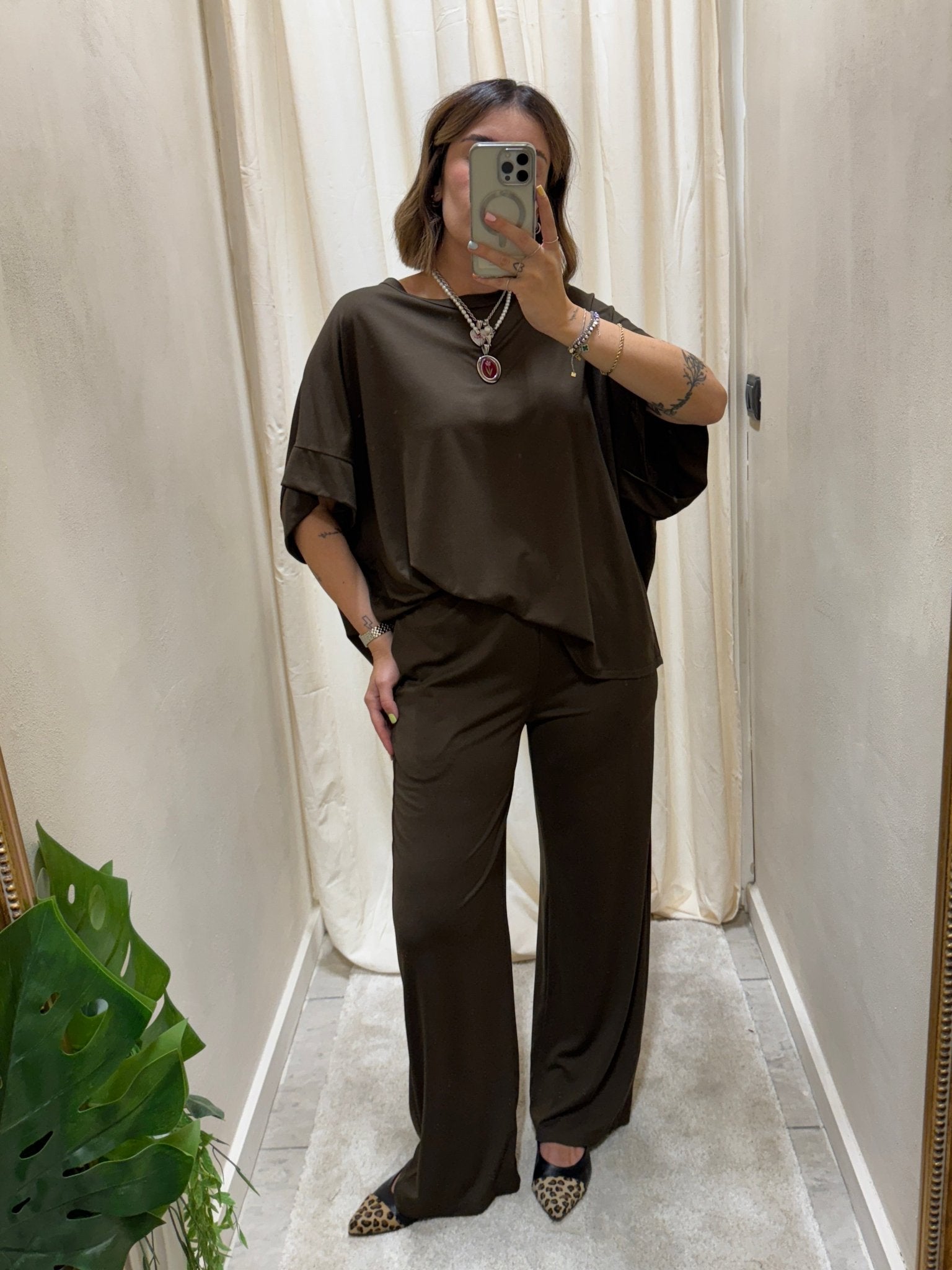 Coordinato in viscosa blusa e pantalone Myd - GiuGiò | Shop online