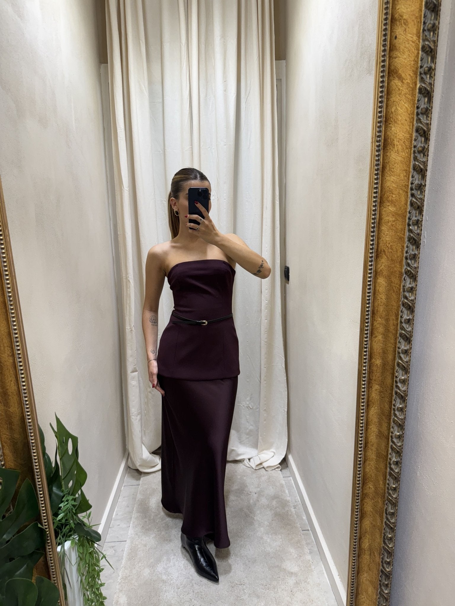 Coordinato top a fascia e gonna satin Imperial - GiuGiò | Shop online