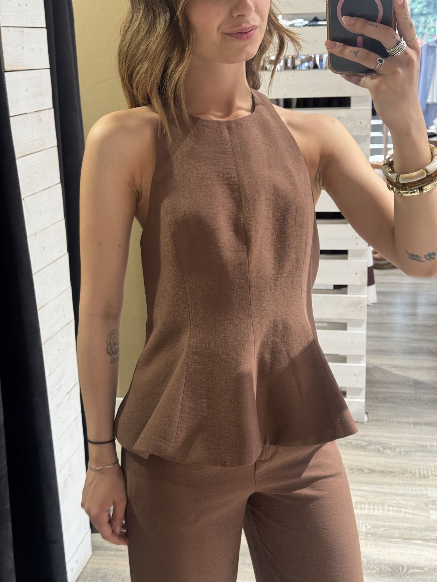 Coordinato top halter + pantalone gamba dritta Susy Mix - GiuGiò | Shop online