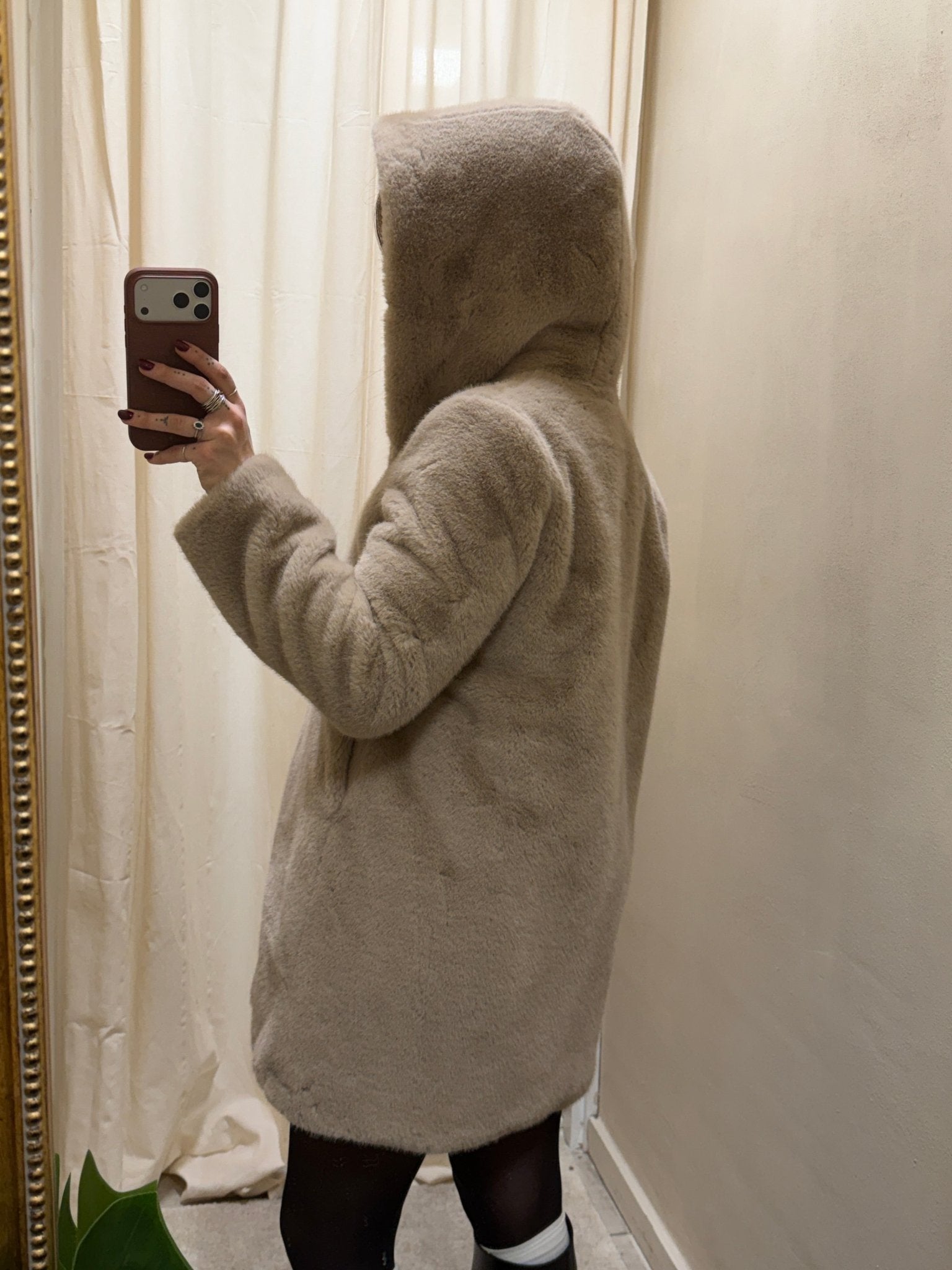 Eco - pelliccia 7/8 con cappuccio Censured - GiuGiò | Shop online