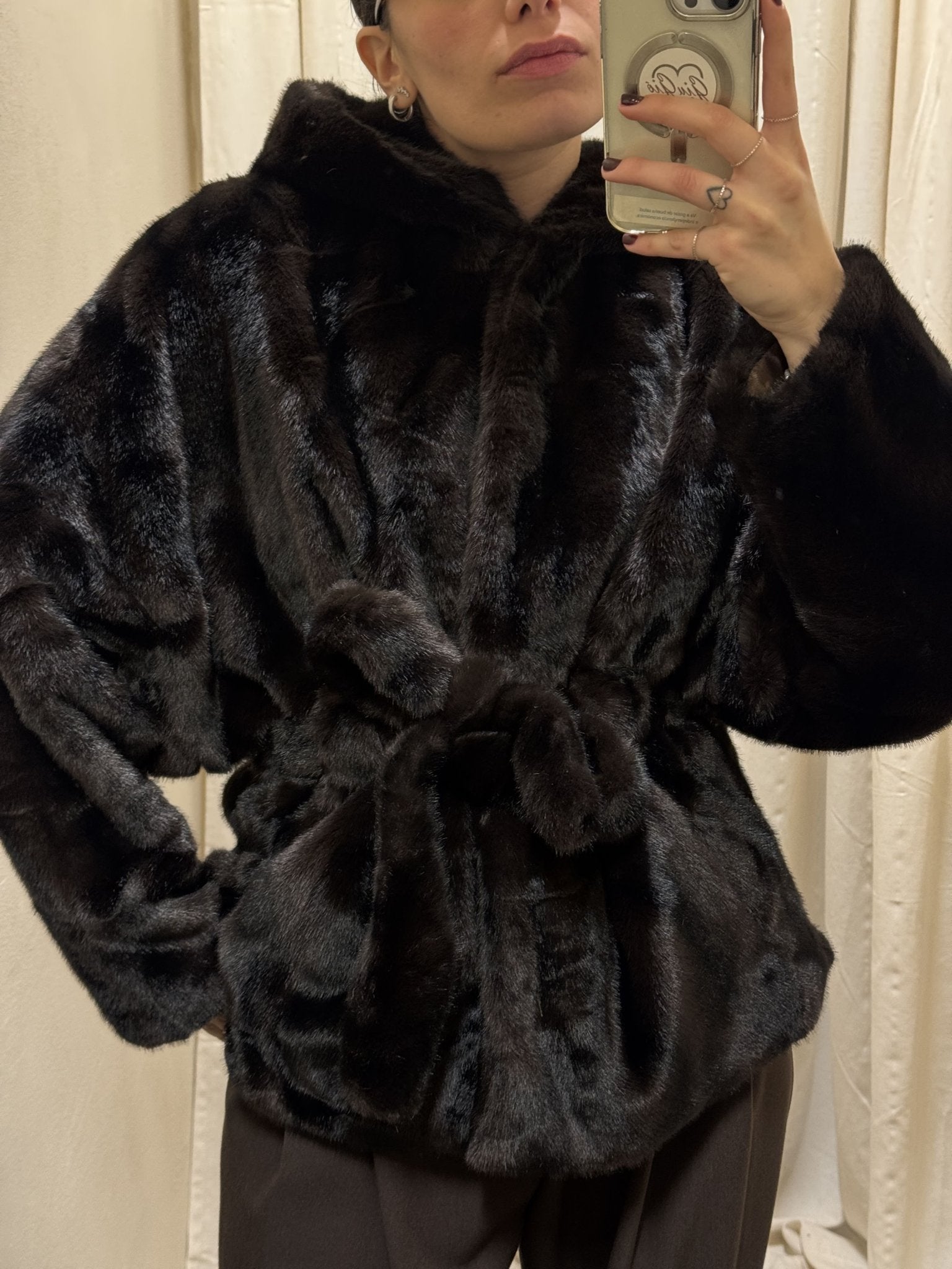 Eco - pelliccia con cappuccio e fusciacca MyD - GiuGiò | Shop online