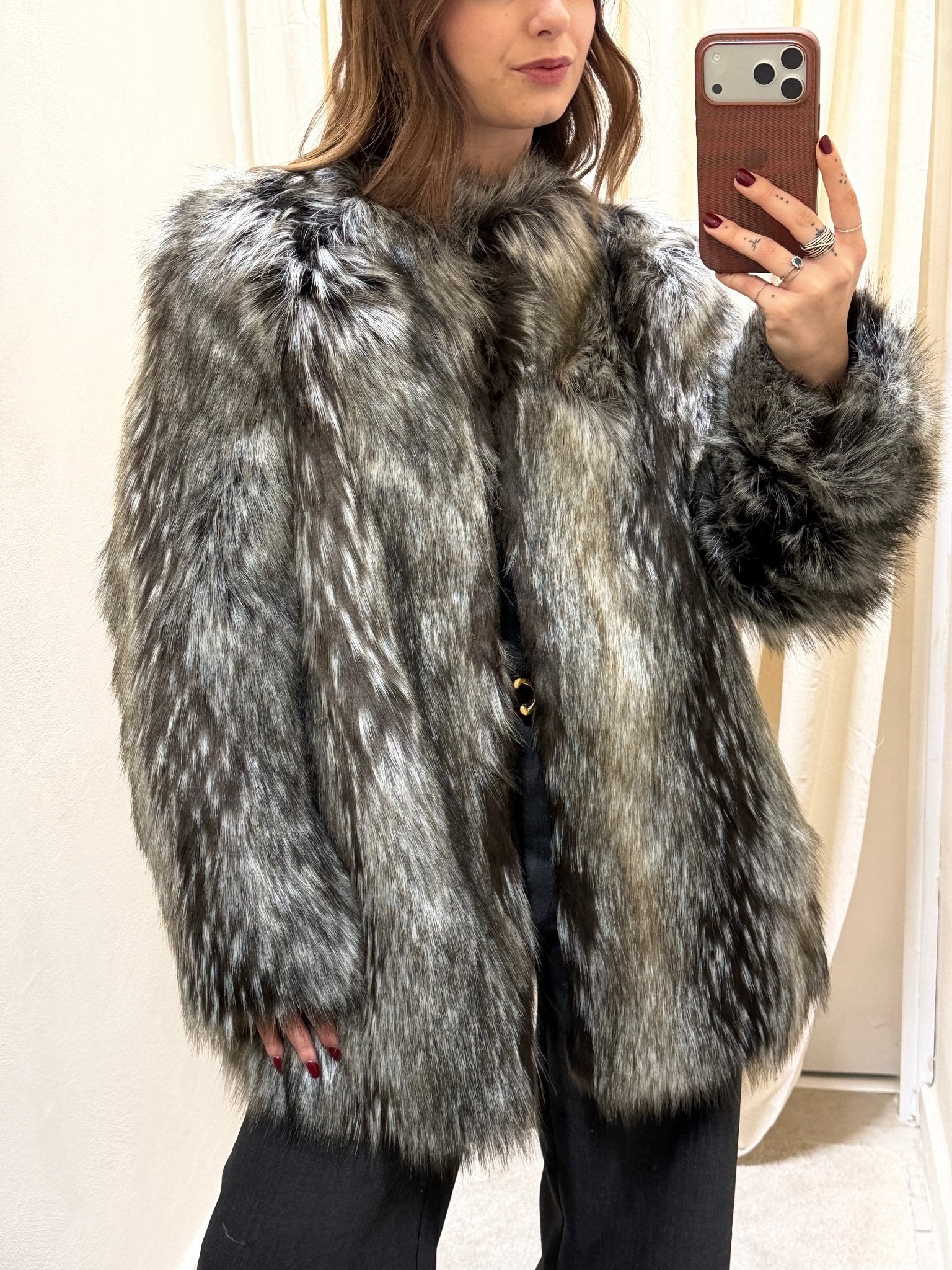 Eco - pelliccia over striata grigio - moro HaveOne - GiuGiò | Shop online