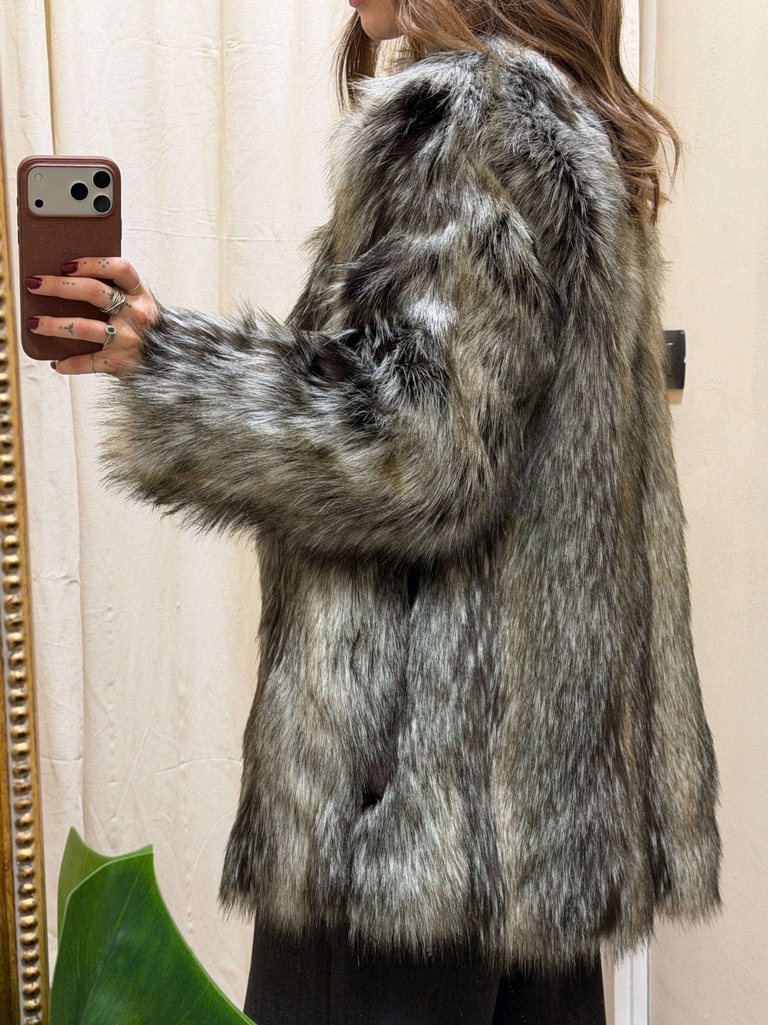 Eco - pelliccia over striata grigio - moro HaveOne - GiuGiò | Shop online