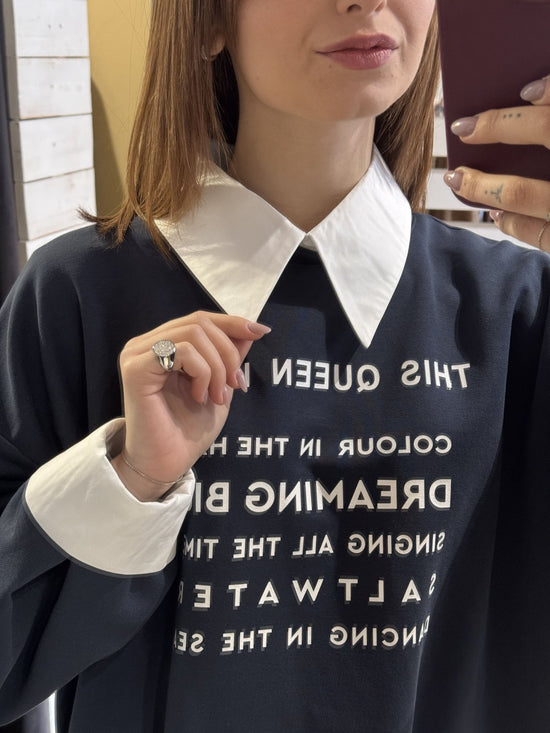 Felpa con stampa e colletto camicia stampa Zahjr - GiuGiò | Shop online