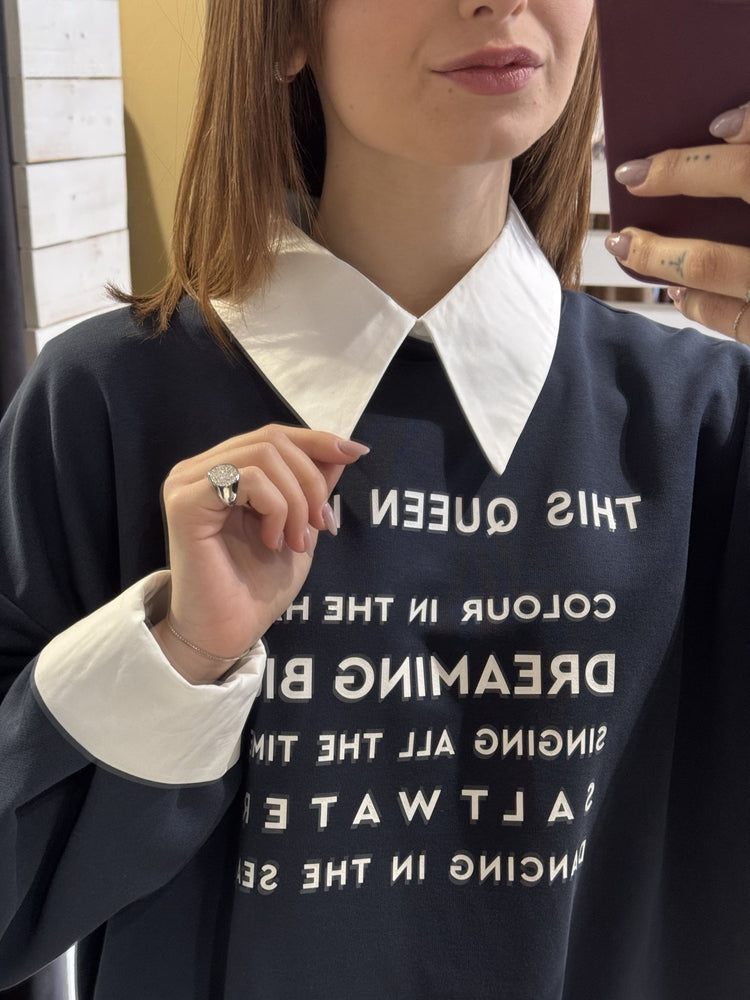 Felpa con stampa e colletto camicia stampa Zahjr - GiuGiò | Shop online
