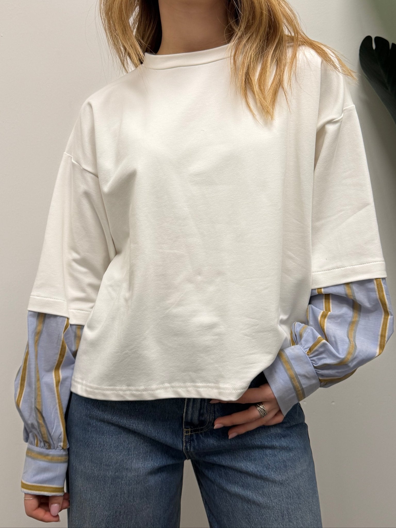 Felpa girocollo combinata Susy Mix - GiuGiò | Shop online