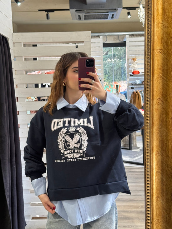 Felpa girocollo con stampa Susy Mix - GiuGiò | Shop online
