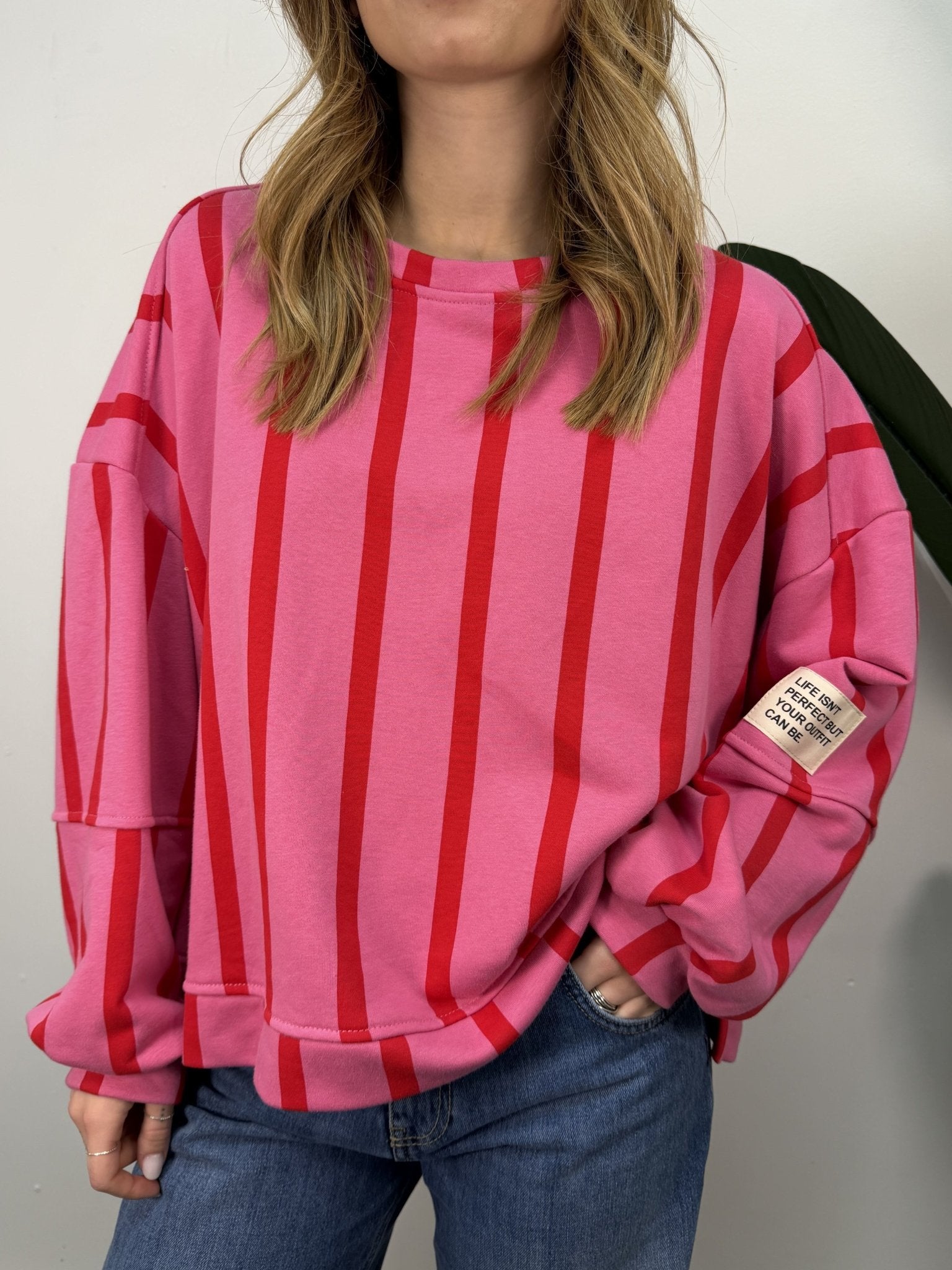 Felpa girocollo over rigata MyD - GiuGiò | Shop online