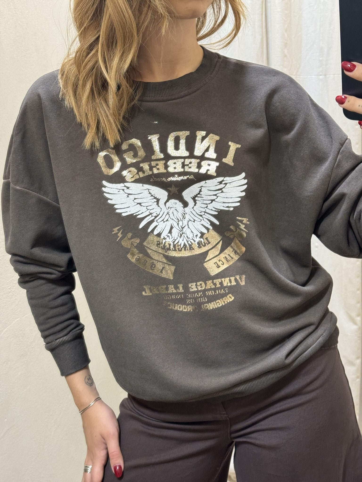 Felpa girocollo stampa aquila HaveOne - GiuGiò | Shop online