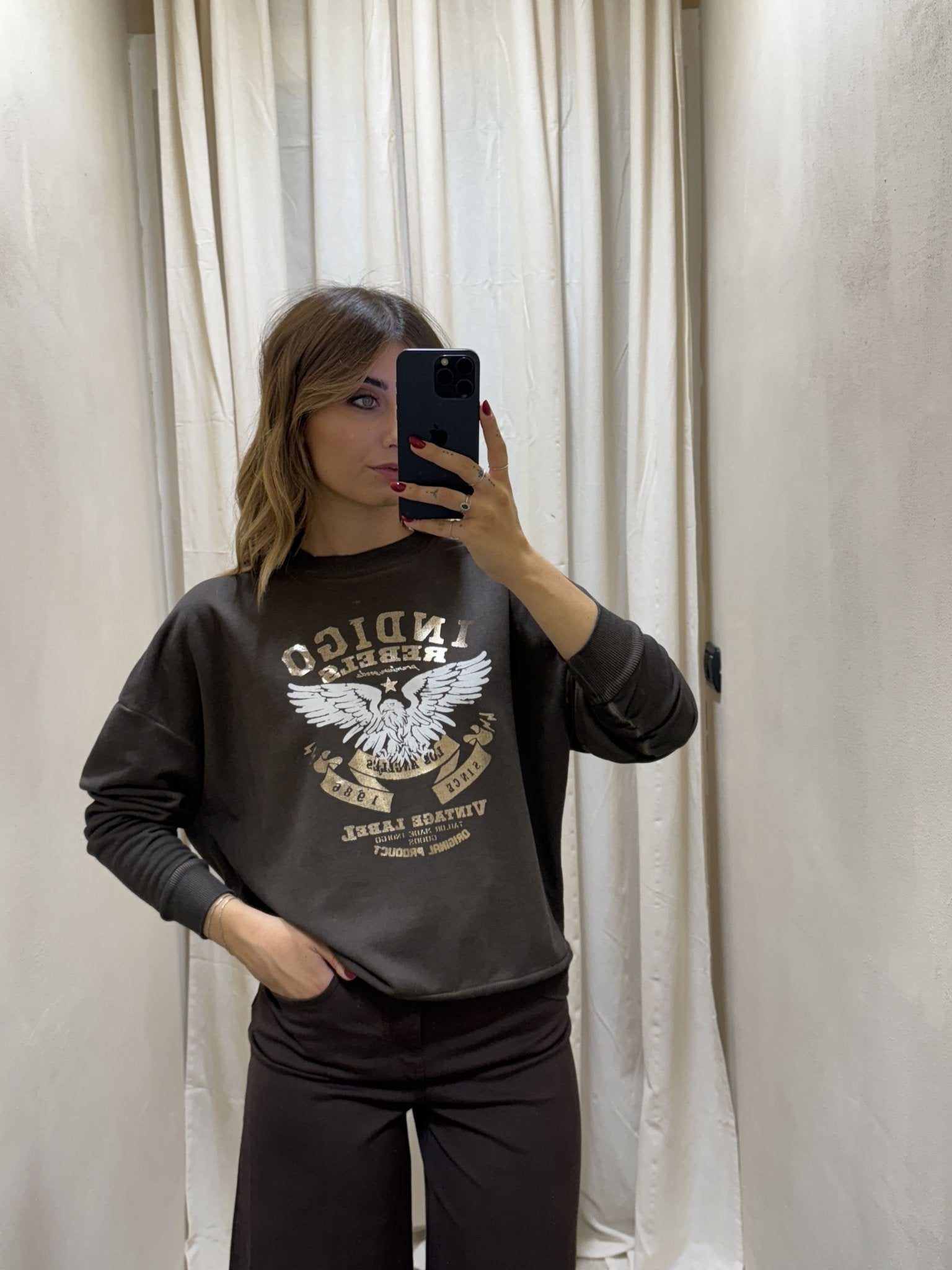 Felpa girocollo stampa aquila HaveOne - GiuGiò | Shop online