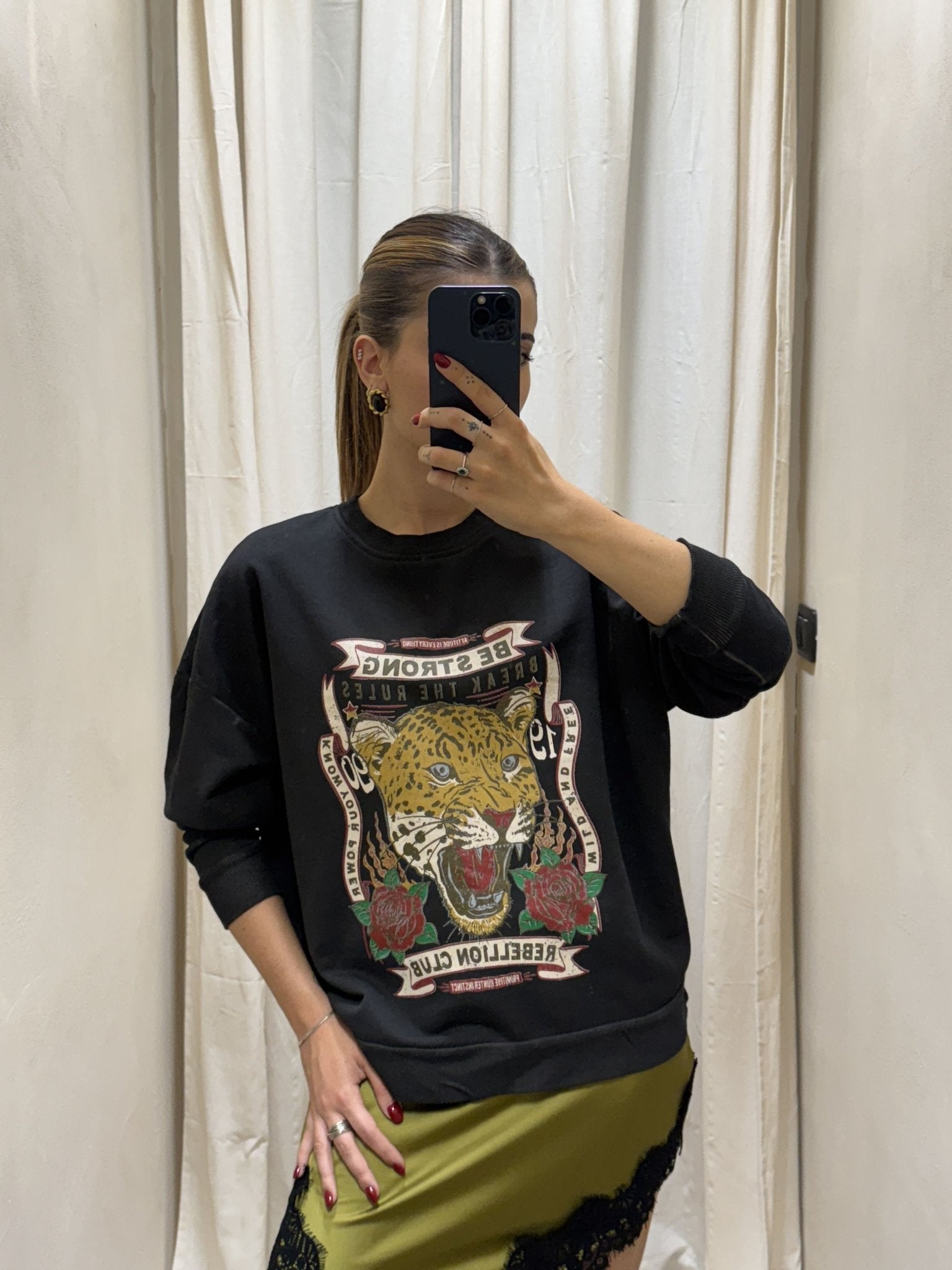 Felpa girocollo stampa tigre HaveOne - GiuGiò | Shop online