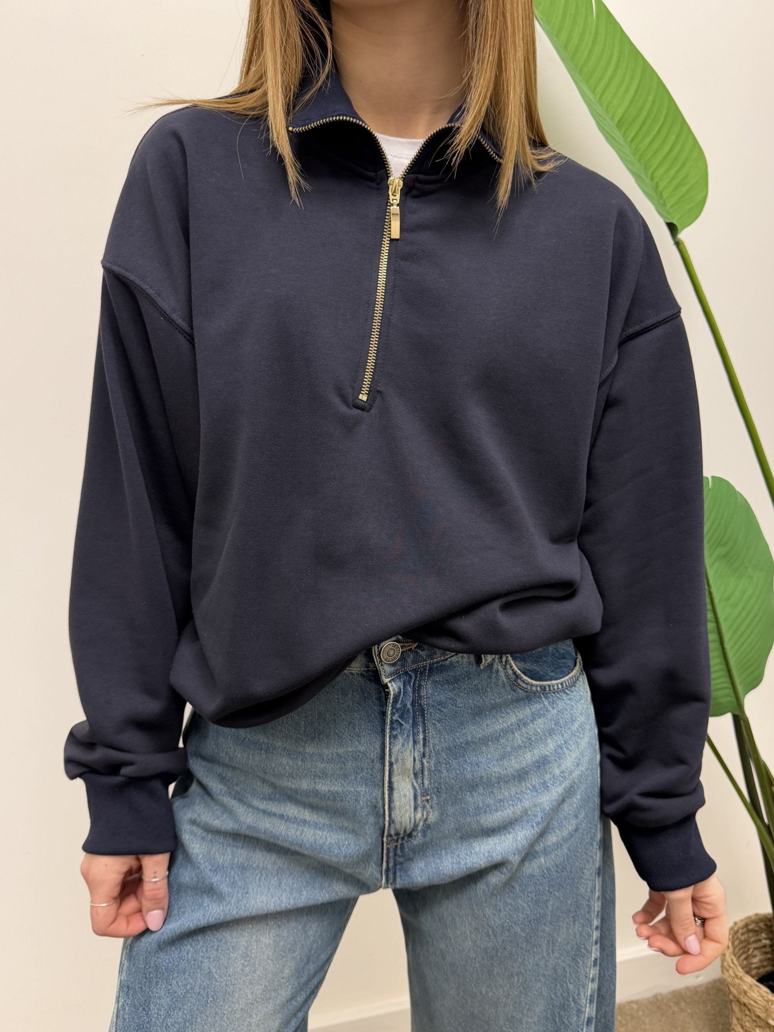 Felpa in cotone mezza zip Tensione In - GiuGiò | Shop online