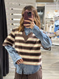Felpa mezza manica a righe scollo V SusyMix - GiuGiò | Shop online