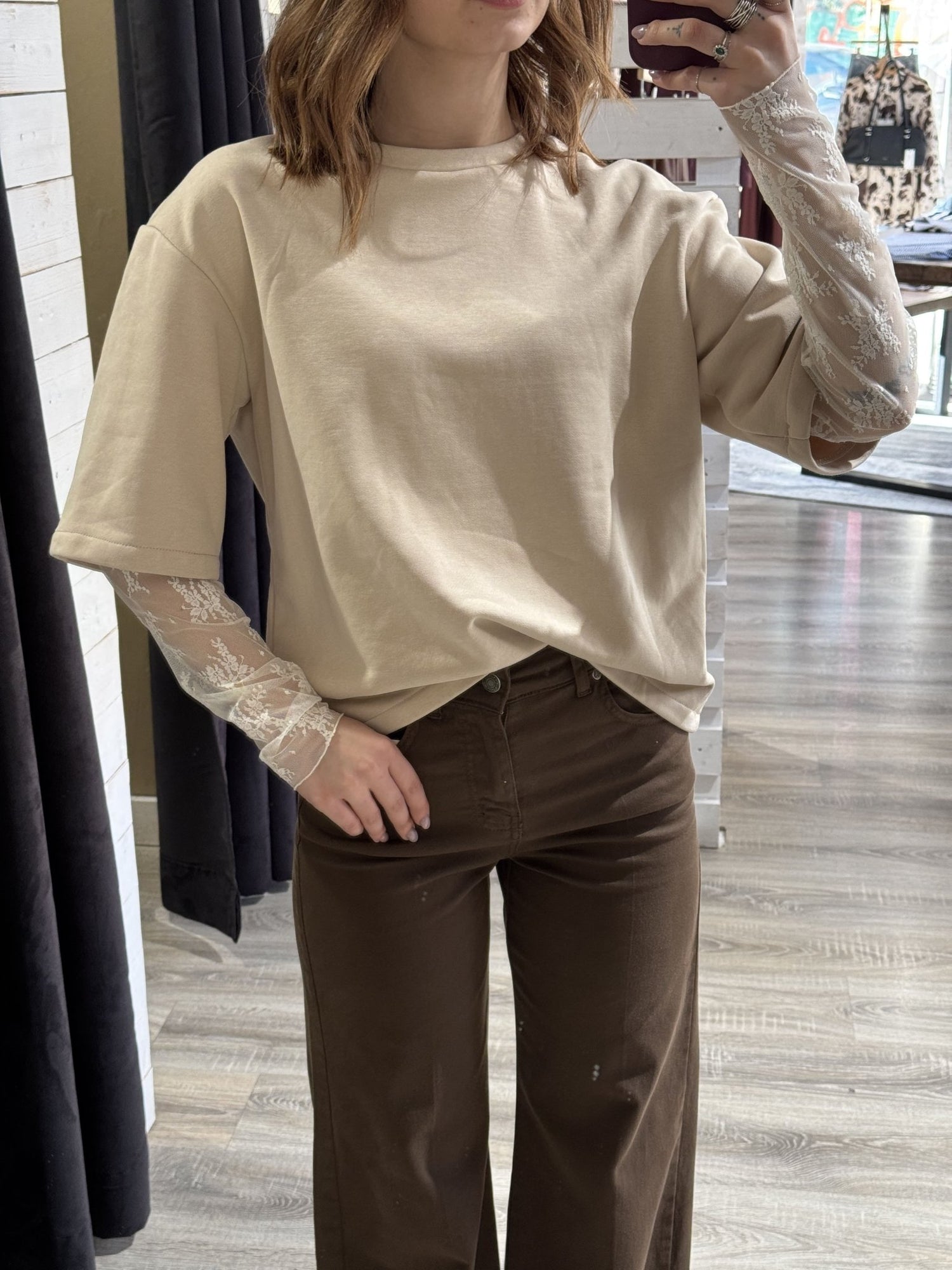 Felpa mezza manica con pizzo SusyMix - GiuGiò | Shop online
