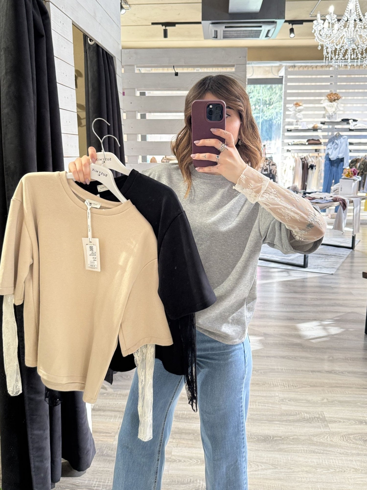 Felpa mezza manica con pizzo SusyMix - GiuGiò | Shop online