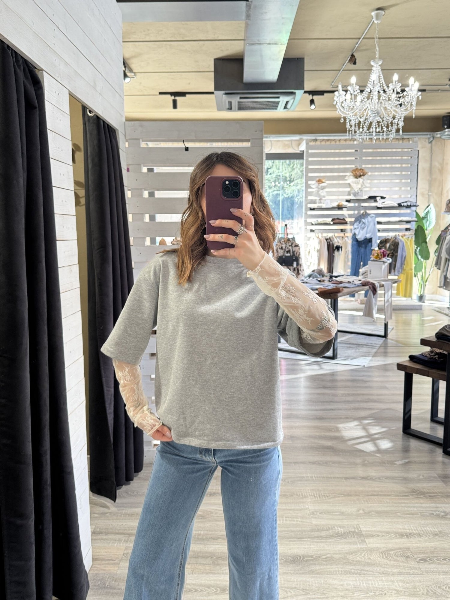 Felpa mezza manica con pizzo SusyMix - GiuGiò | Shop online